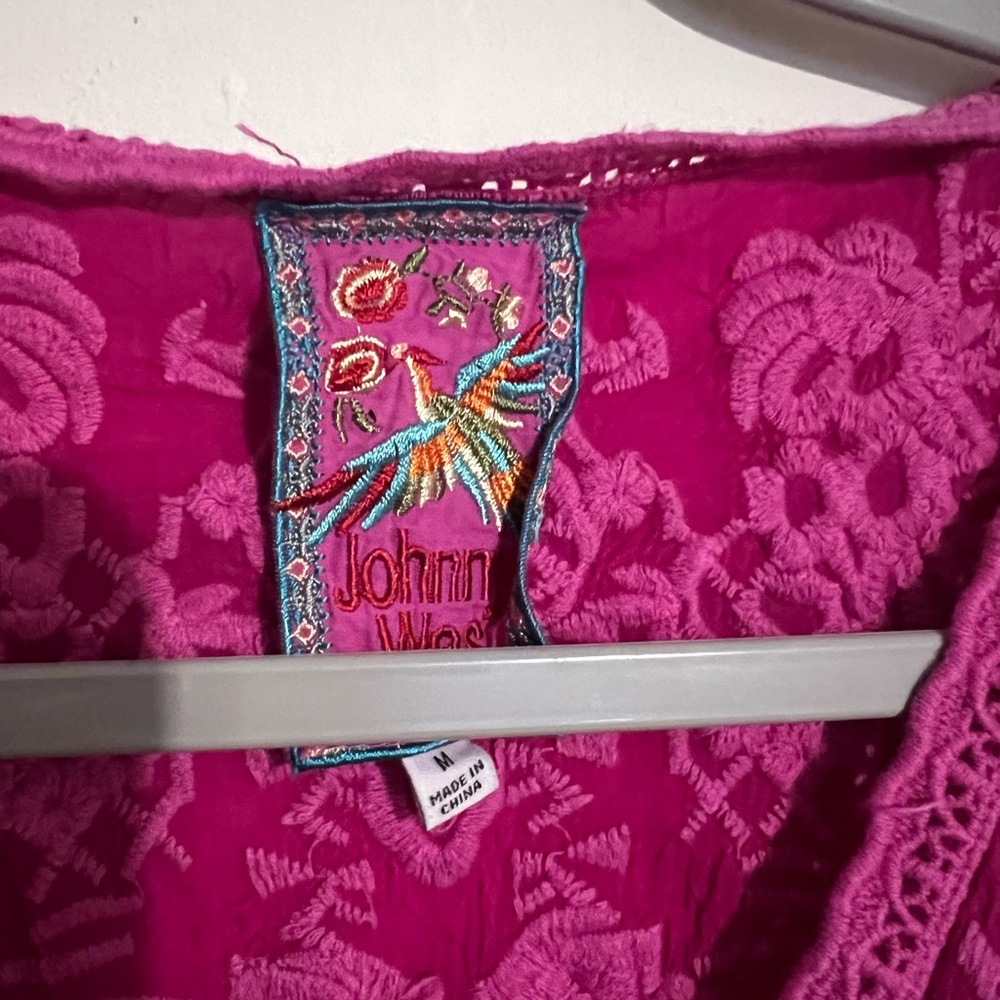 Johnny Was Fuchsia Embroidered Blouse - Picture 3 of 5
